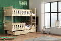 Wooden Bunk Bed Tezo with Storage Pine Bunk Bed 