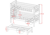 Single (3ft) Solid Pine Triple Sleeper Bunk Bed