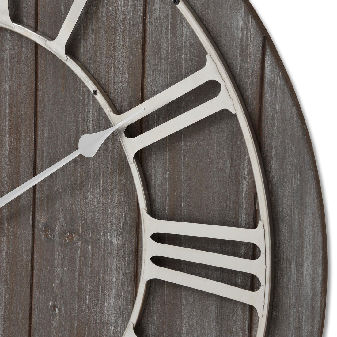 Wooden Clock With Contrasting Nickel Detail - £129.95 - Wall Clocks 