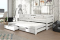 Wooden Double Bed Senso with Trundle and Storage White Matt Kids Single Bed 