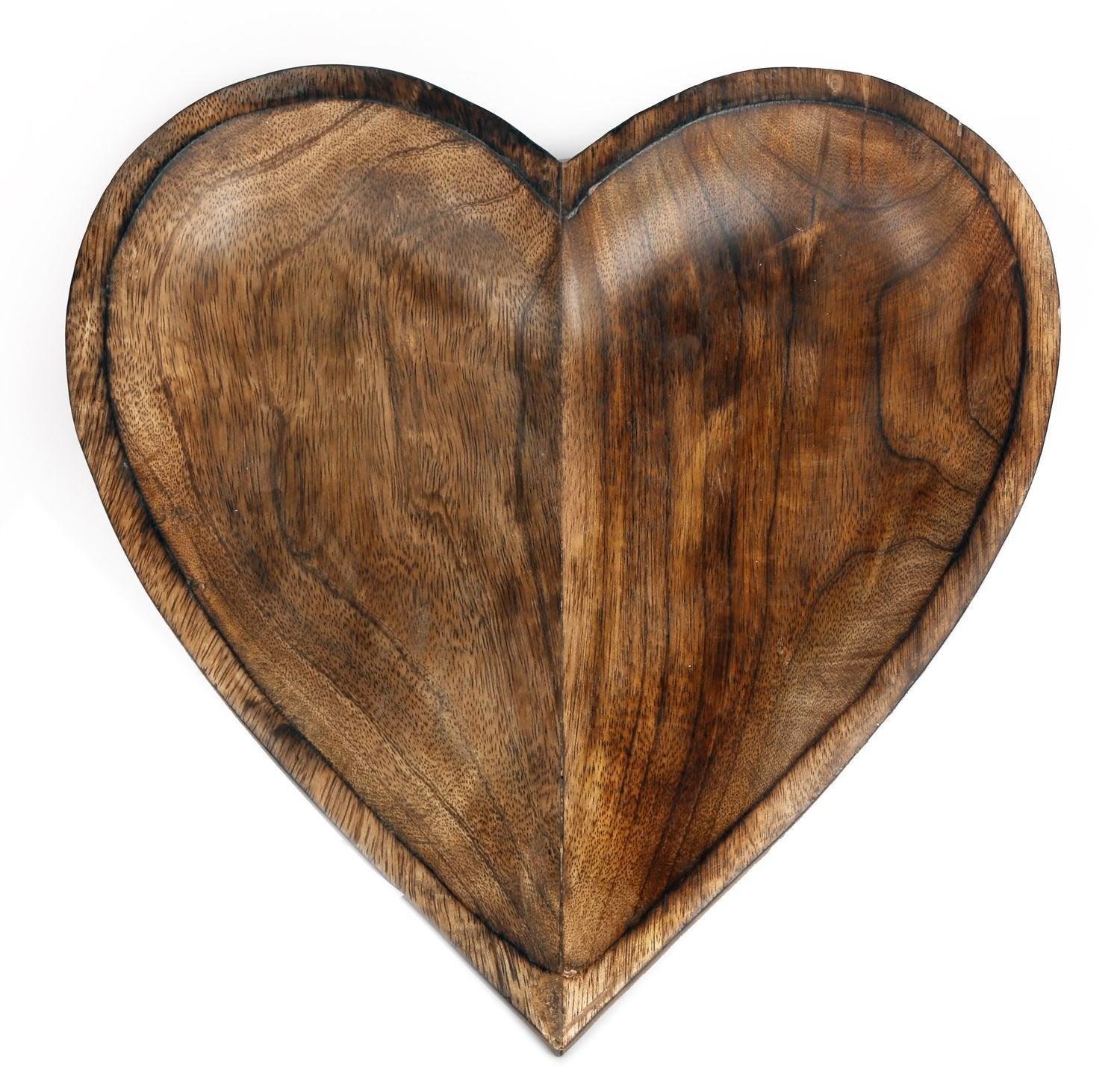 Wooden Heart Bowl, 30cm - £24.99 - Kitchen Storage 