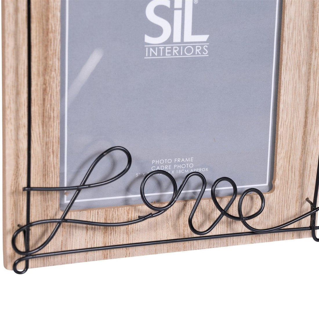 Wooden Photo Frame with Black Wire Love Script 5x7" - £16.99 - Photo Frames 