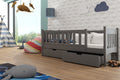 Wooden Single Bed Gucio with Storage Graphite Cribs & Toddler Beds 