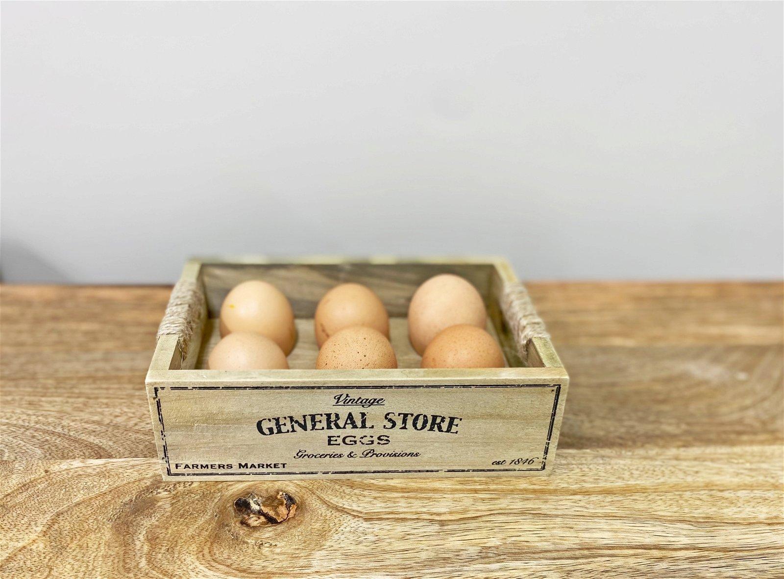 Wooden String Handle Egg Crate 19cm-Decorative Kitchen Items