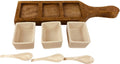 Wooden Tray With Dip Bowls & Spoons 36cm-Trays & Chopping Boards