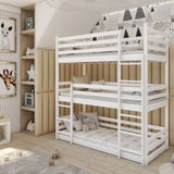 Single (3ft) Solid Pine Triple Bunk Bed