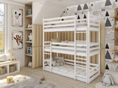 Single (3ft) Solid Pine Triple Bunk Bed