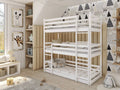 Wooden Triple Bunk Bed Ted-Bunk Bed