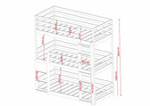 Single (3ft) Solid Pine Triple Bunk Bed